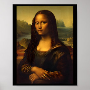 Schwarze Mona Lisa Afroamerikanischer Schwarzer Ge Poster