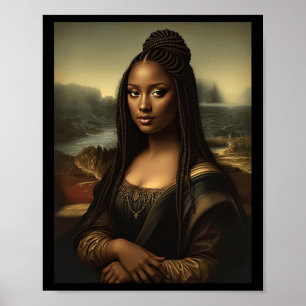 Schwarze Mona Lisa Afroamerikanischer Schwarzer Ge Poster