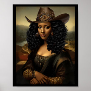 Schwarze Mona Lisa Afroamerikanischer Schwarzer Ge Poster