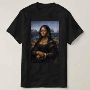 Schwarze Mona Lisa Afroamerikanischer Schwarzer Ge T-Shirt