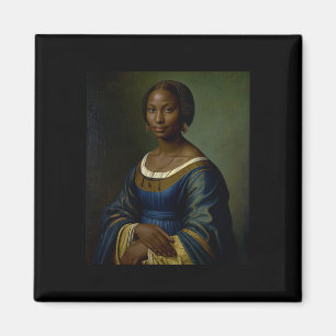 Schwarze Mona Lisa Black History Month Frau Schwar Magnet