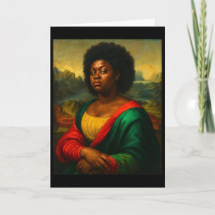 Schwarze Mona Lisa Seitenblick Afro Frau Schwarze  Karte