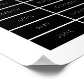 Schwarze Monate des Jahres pädagogisches Poster (Ecke)