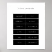 Schwarze Monate des Jahres pädagogisches Poster (Vorne)