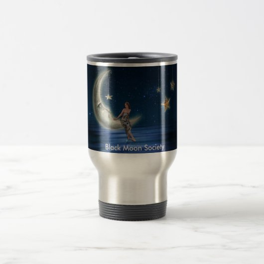Schwarze Mond-Gesellschaftsreise Tasse (Mittel)