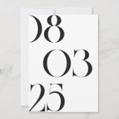 Schwarze, monochrome Ästhetik Einladung (Rückseite)