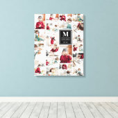 Schwarze Monogramm 19 Bilder FotoCollage Leinwanddruck (Insitu (Holzboden))