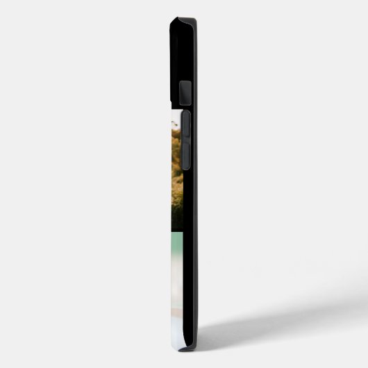 Schwarze Monogramm-3-Foto-Collage Case-Mate iPhone Hülle (Rückseite / Links)