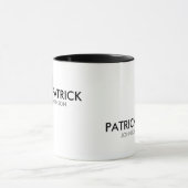 Schwarze Monogramm auf weißes personalisiert Tasse (Zentrum)
