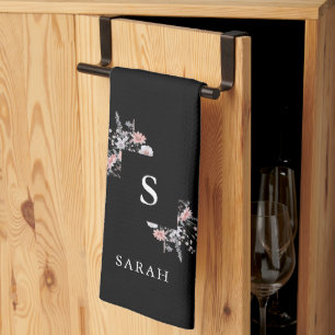 Schwarze Monogramm erste moderne Mama Tee Disc Geschirrtuch