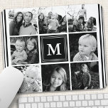Schwarze Monogramm-Familie - FotoCollage Mousepad<br><div class="desc">Monogram Family Foto Collage. Personalisieren Sie dieses benutzerdefinierte Design mit Ihrem eigenen Monogramm Initial oder Text.</div>