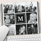 Schwarze Monogramm-Familie - FotoCollage Mousepad