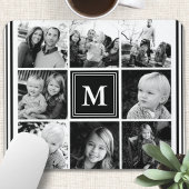 Schwarze Monogramm-Familie - FotoCollage Mousepad