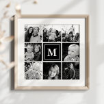 Schwarze Monogramm-Familie - FotoCollage Poster<br><div class="desc">Mit diesem eleganten schwarzen monogramm Foto Collage Poster präsentieren Sie Ihre hochgeschätzten Erinnerungen. Dieses Poster mit einem zentralen Monogramm und einem Gitter Ihrer Lieblings-Fotos in stilvollem Schwarz/Weiß kombiniert auf wunderbare Weise Personalisierung mit modernem Design. Es ist perfekt für die Erstellung eines zeitlosen und raffinierten Displays geeignet und fügt jedem Zimmer...</div>