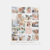 Schwarze Monogramm-FotoCollage Fleecedecke (Vorderseite)