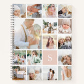 Schwarze Monogramm-FotoCollage Notizblock (Vorderseite)