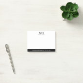 Schwarze Monogramm Herren Post-it Klebezettel (Büro)