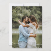 Schwarze Monogramm-Hochzeitsfoto-Save-the-Date-Kar Save The Date (Rückseite)