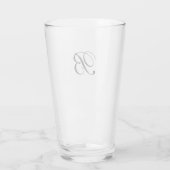 Schwarze Monogramm-Initialen Glas (Rückseite)