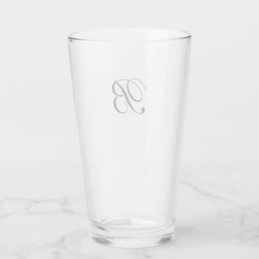 Schwarze Monogramm-Initialen Glas (Rückseite)