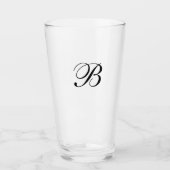 Schwarze Monogramm-Initialen Glas (Vorderseite)