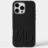 Schwarze Monogramm-Initialen Modern Minimalistisch Case-Mate iPhone Hülle (Rückseite)