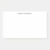 Schwarze Monogramm oder Name Post-it Klebezettel (Vorderseite)