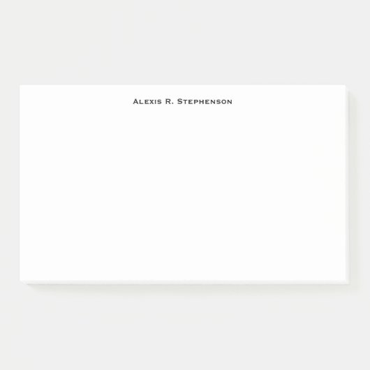 Schwarze Monogramm oder Name Post-it Klebezettel (Vorderseite)