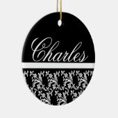 Schwarze Monogramm-Ornament Keramikornament (Rechts)