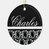 Schwarze Monogramm-Ornament Keramikornament (Links)