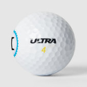 Schwarze Monogramm Personalisiert #18 Golfball (Logo)