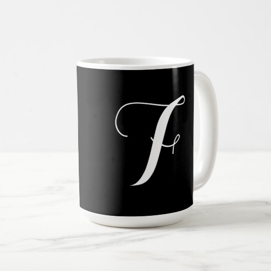 Schwarze Monogramm-Tasse Kaffeetasse (VorderseiteRechts)