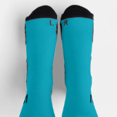 Schwarze Monogramm Türkis Socken (Oben)