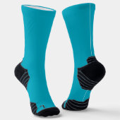 Schwarze Monogramm Türkis Socken (Gewinkelt)