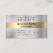 Schwarze Monogramm und Name, gebürstetes Silber un Visitenkarte (Rückseite)