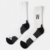 Schwarze Monogramm weiße Socken (Links)