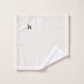 Schwarze Monogramm weiße Streifen Elfenbeincreme Badhandtuch Set (Waschlappen)