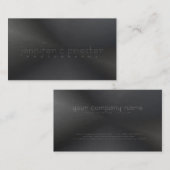Schwarze Monotone Metallische gebürstete Aluminium Visitenkarte (Vorne/Hinten)
