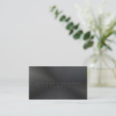 Schwarze Monotone Metallische gebürstete Aluminium Visitenkarte (Stehend Vorderseite)