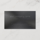 Schwarze Monotone Metallische gebürstete Aluminium Visitenkarte (Rückseite)