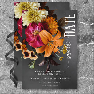 Schwarze Moody Gothic Orange Lilie Hochzeit Save The Date
