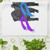 Schwarze Mops in Scarves Geschirrtuch (Gefaltet)