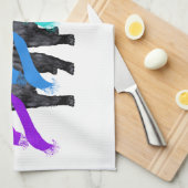Schwarze Mops in Scarves Geschirrtuch (Viertel Falte)