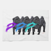 Schwarze Mops in Scarves Geschirrtuch (Horizontal)