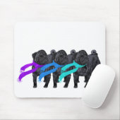 Schwarze Mops in Scarves Mousepad (Mit Mouse)