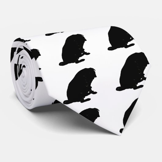 Schwarze Mops-Krawatte Krawatte (Gerollt)