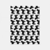 Schwarze Mops-Silhouette - einfacher vektorentwurf Fleecedecke (Vorderseite)