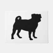 Schwarze Mops-Silhouette - einfacher vektorentwurf Fußmatte (Vorderseite)