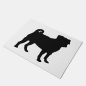 Schwarze Mops-Silhouette - einfacher vektorentwurf Fußmatte (Schrägansicht)