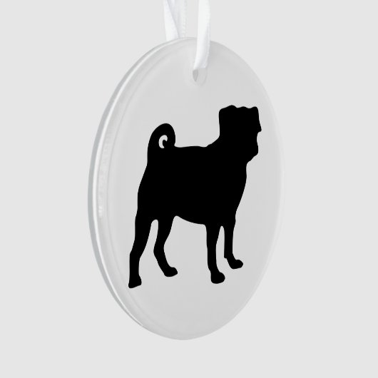 Schwarze Mops-Silhouette - einfacher vektorentwurf Ornament (Vorderseite)